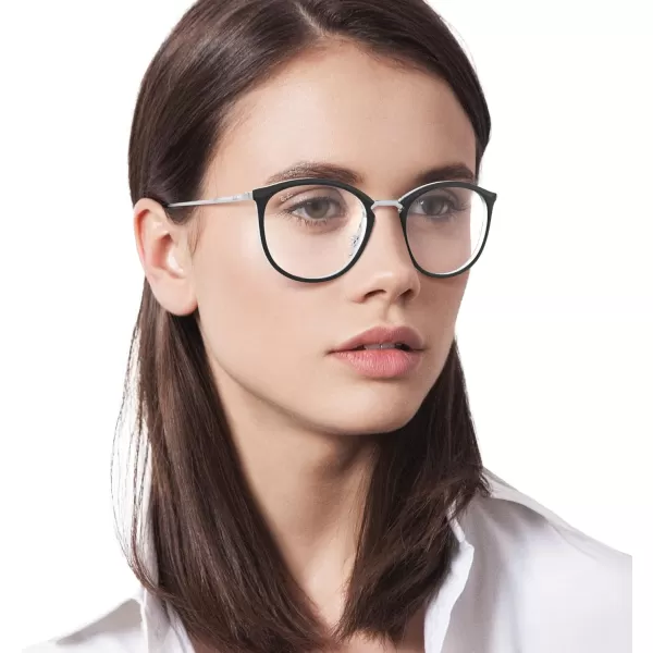 RayBan Rx7140 Square Prescription Eyewear FramesBlack on TransparentDemo Lens