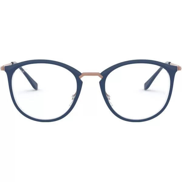 RayBan Rx7140 Square Prescription Eyewear FramesBlue on TransparentDemo Lens
