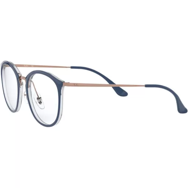 RayBan Rx7140 Square Prescription Eyewear FramesBlue on TransparentDemo Lens
