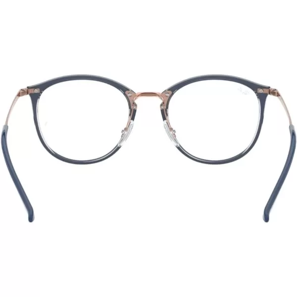 RayBan Rx7140 Square Prescription Eyewear FramesBlue on TransparentDemo Lens