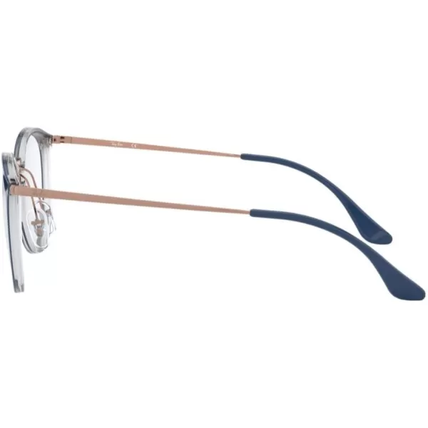 RayBan Rx7140 Square Prescription Eyewear FramesBlue on TransparentDemo Lens
