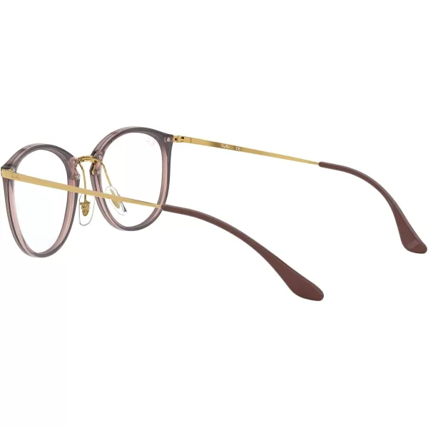 RayBan Rx7140 Square Prescription Eyewear FramesBrown on Transparent BrownDemo Lens