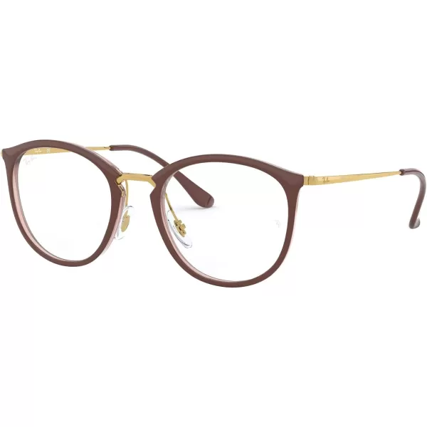 RayBan Rx7140 Square Prescription Eyewear FramesBrown on Transparent BrownDemo Lens