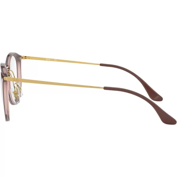 RayBan Rx7140 Square Prescription Eyewear FramesBrown on Transparent BrownDemo Lens