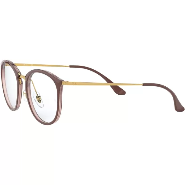 RayBan Rx7140 Square Prescription Eyewear FramesBrown on Transparent BrownDemo Lens