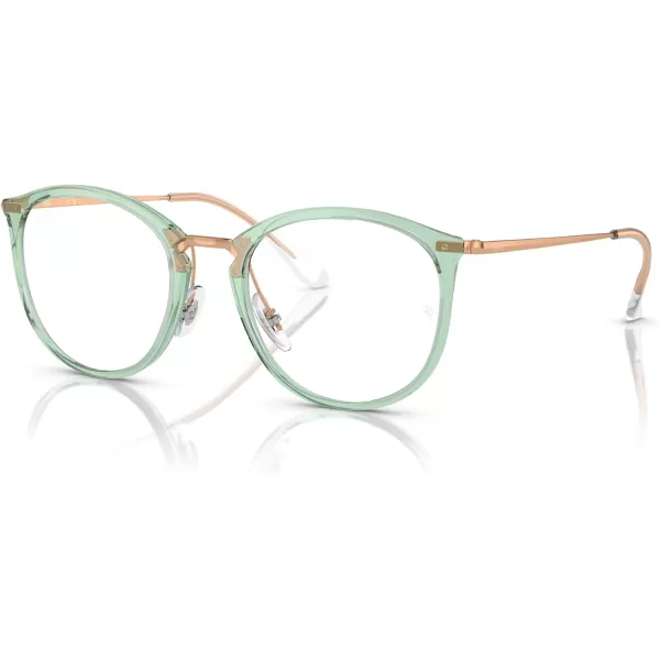 RayBan Rx7140 Square Prescription Eyewear FramesTransparent GreenDemo Lens