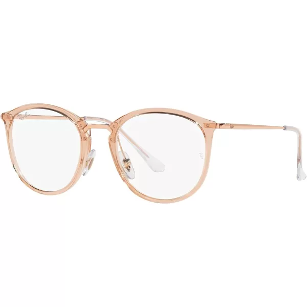 RayBan Rx7140 Square Prescription Eyewear FramesTransparent Light BrownDemo Lens