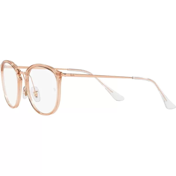 RayBan Rx7140 Square Prescription Eyewear FramesTransparent Light BrownDemo Lens