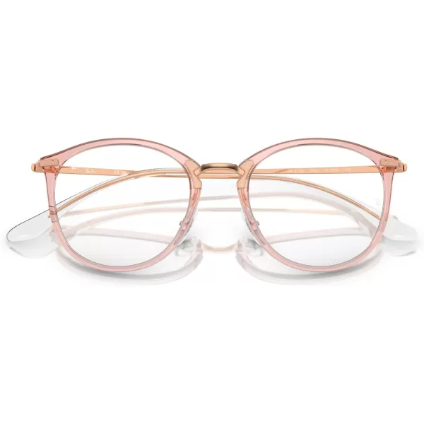 RayBan Rx7140 Square Prescription Eyewear FramesTransparent PinkDemo Lens