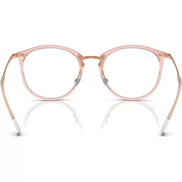 RayBan Rx7140 Square Prescription Eyewear FramesTransparent PinkDemo Lens