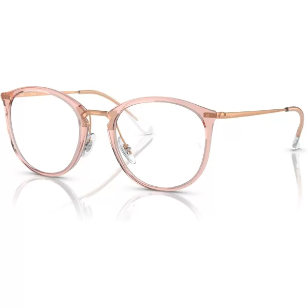 RayBan Rx7140 Square Prescription Eyewear FramesTransparent PinkDemo Lens