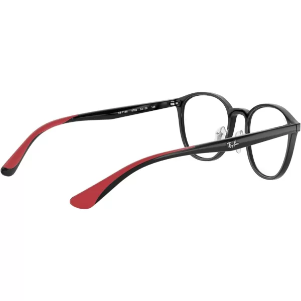 RayBan Rx7156 Round Prescription Eyeglass FramesBlackDemo Lens