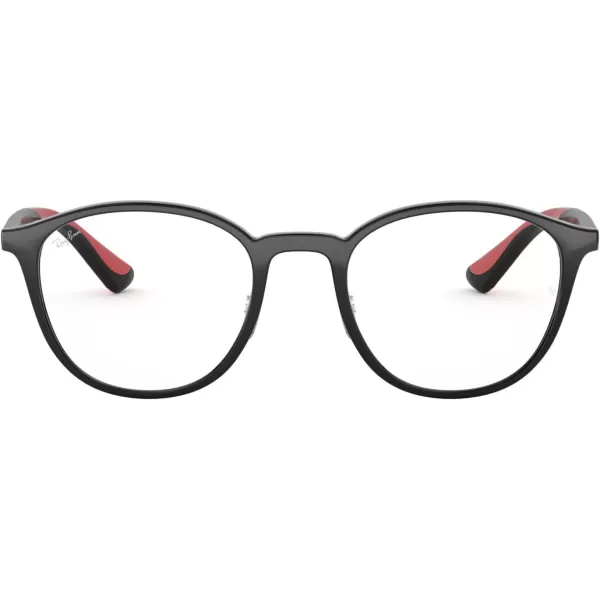 RayBan Rx7156 Round Prescription Eyeglass FramesBlackDemo Lens