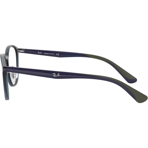 RayBan Rx7156 Round Prescription Eyeglass FramesTransparent Dark BlueDemo Lens