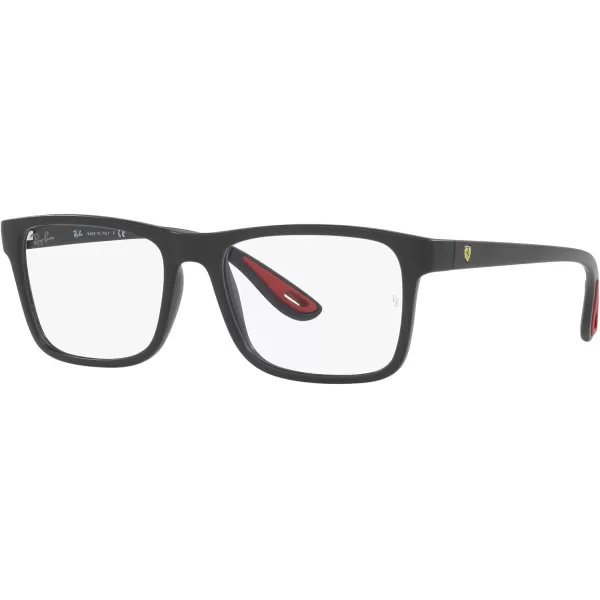 RayBan Rx7205m Scuderia Ferrari Collection Rectangular Prescription Eyewear FramesMatte BlackDemo Lens
