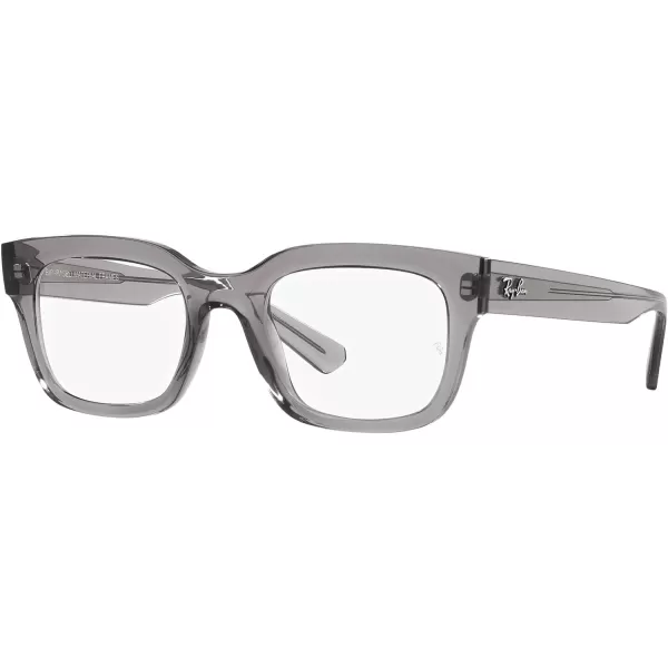 RayBan Rx7217 Chad Rectangular Prescription Eyewear FramesTransparent GreyDemo Lens