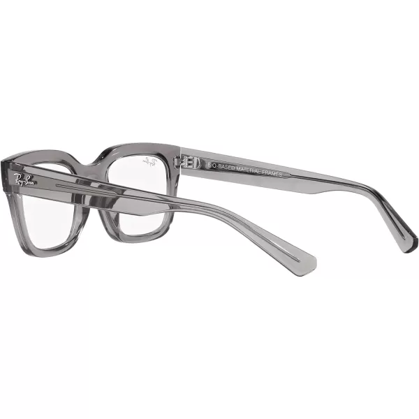 RayBan Rx7217 Chad Rectangular Prescription Eyewear FramesTransparent GreyDemo Lens