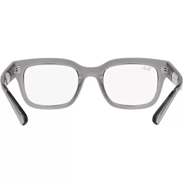 RayBan Rx7217 Chad Rectangular Prescription Eyewear FramesTransparent GreyDemo Lens