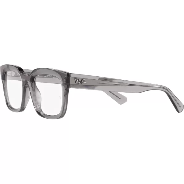 RayBan Rx7217 Chad Rectangular Prescription Eyewear FramesTransparent GreyDemo Lens