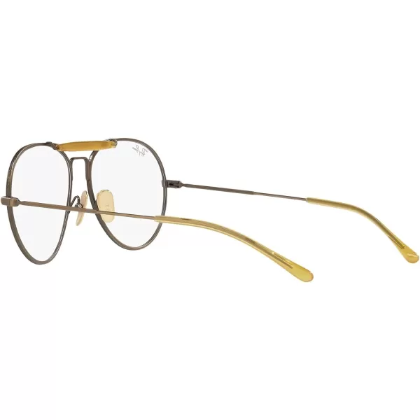 RayBan Rx8063v Titanium Aviator Prescription Eyewear FramesDemi Gloss Antique GoldDemo Lens