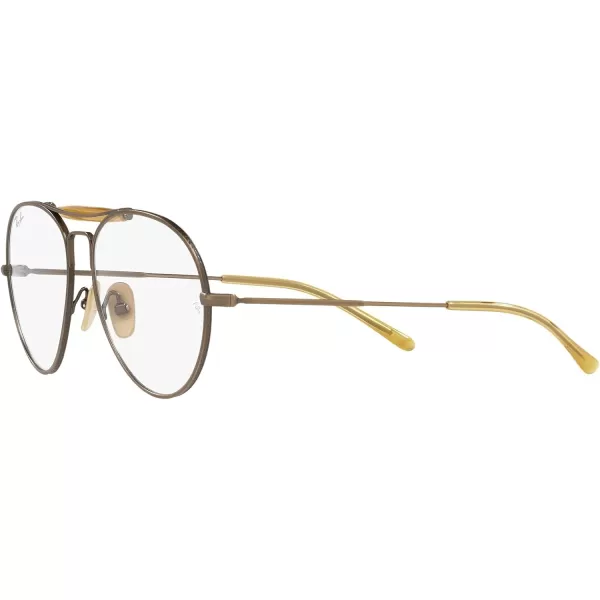 RayBan Rx8063v Titanium Aviator Prescription Eyewear FramesDemi Gloss Antique GoldDemo Lens