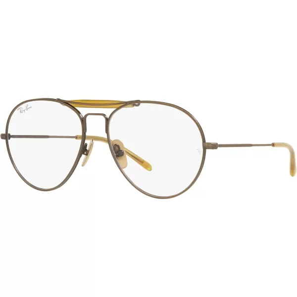 RayBan Rx8063v Titanium Aviator Prescription Eyewear FramesDemi Gloss Antique GoldDemo Lens