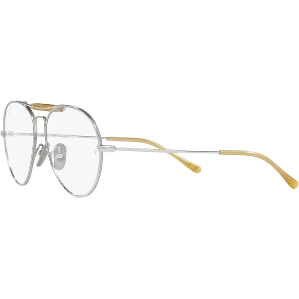 RayBan Rx8063v Titanium Aviator Prescription Eyewear FramesSilverDemo Lens