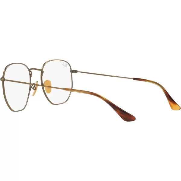 RayBan Rx8148v Hexagonal Titanium Prescription Eyewear FramesDemigloss Antique GoldDemo Lens