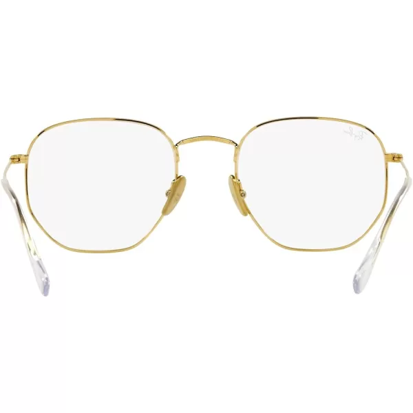 RayBan Rx8148v Hexagonal Titanium Prescription Eyewear FramesLegend GoldDemo Lens