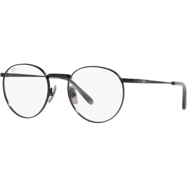 RayBan Rx8237v Round Titanium Prescription Eyewear FramesBlackDemo Lens