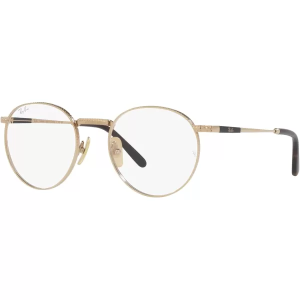 RayBan Rx8237v Round Titanium Prescription Eyewear FramesGoldDemo Lens