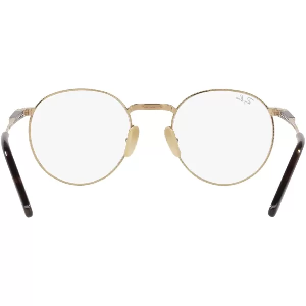 RayBan Rx8237v Round Titanium Prescription Eyewear FramesGoldDemo Lens