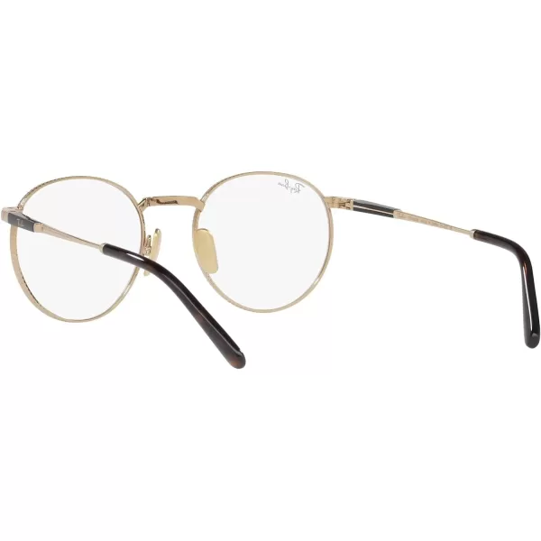 RayBan Rx8237v Round Titanium Prescription Eyewear FramesGoldDemo Lens