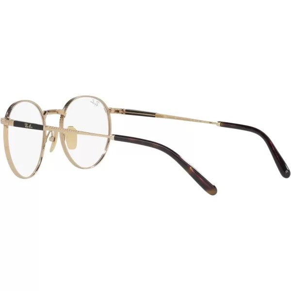 RayBan Rx8237v Round Titanium Prescription Eyewear FramesGoldDemo Lens