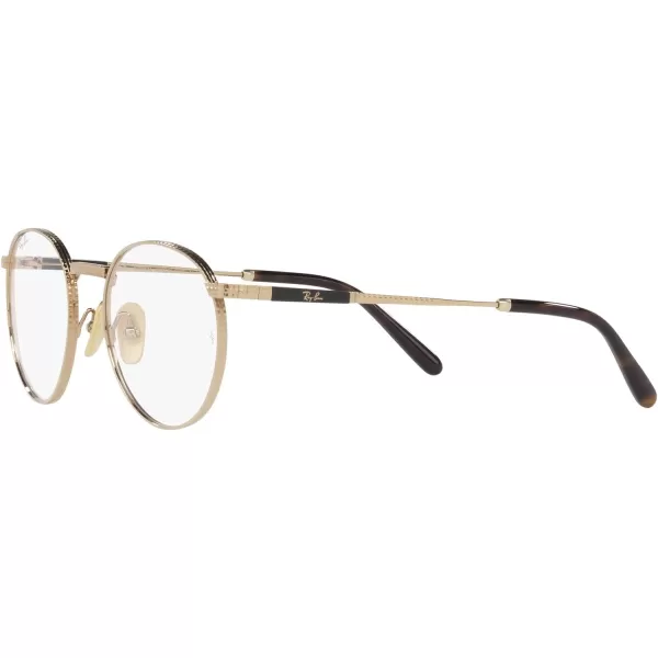 RayBan Rx8237v Round Titanium Prescription Eyewear FramesGoldDemo Lens