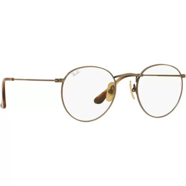 RayBan Rx8247v Round Titanium Prescription Eyewear FramesDemigloss Antique GoldDemo Lens