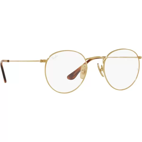 RayBan Rx8247v Round Titanium Prescription Eyewear FramesDemigloss Brushed GoldDemo Lens