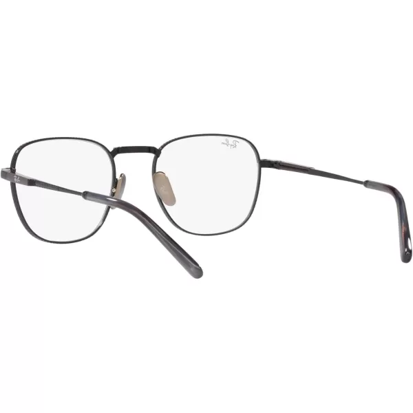 RayBan Rx8258v Frank Titanium Square Prescription Eyewear FramesBlackDemo Lens