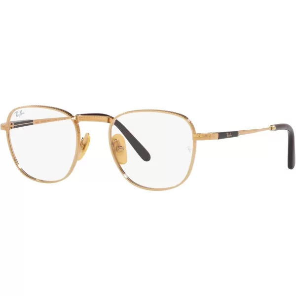 RayBan Rx8258v Frank Titanium Square Prescription Eyewear FramesGoldDemo Lens