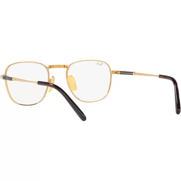 RayBan Rx8258v Frank Titanium Square Prescription Eyewear FramesGoldDemo Lens