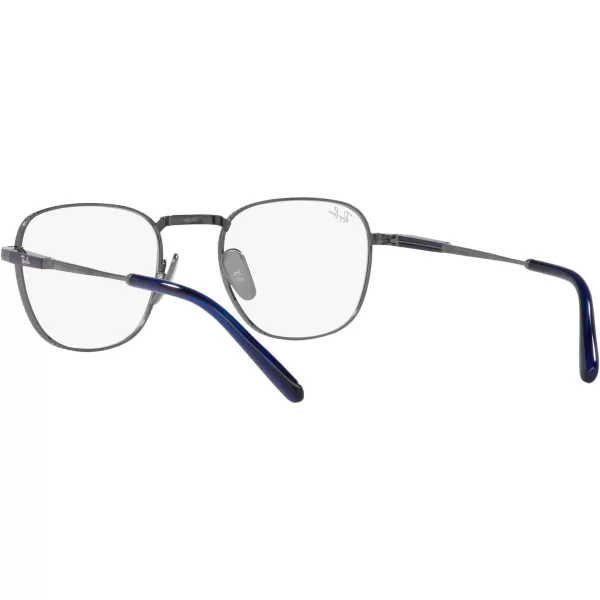 RayBan Rx8258v Frank Titanium Square Prescription Eyewear FramesGunmetalDemo Lens