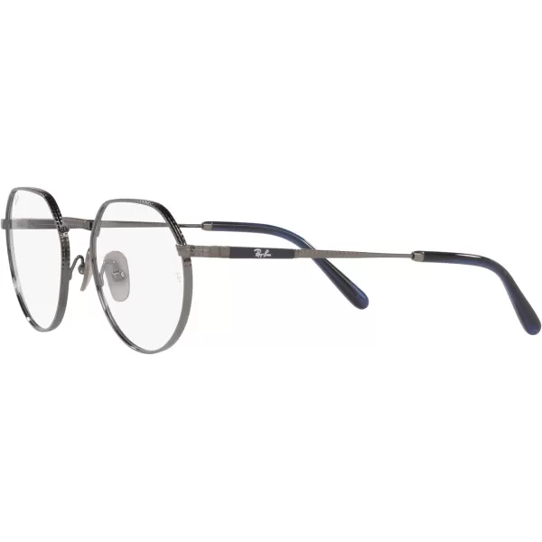 RayBan Rx8265v Jack Titanium Round Prescription Eyewear FramesGunmetalDemo Lens