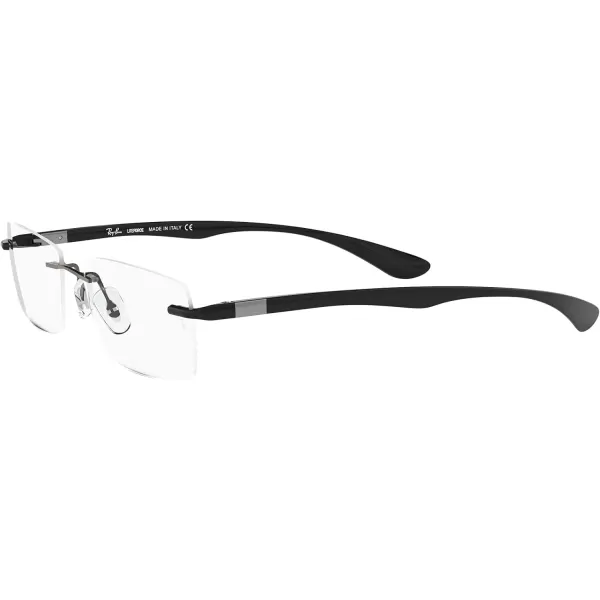 RayBan Rx8724 Titanium Rectangular Prescription Eyeglass FramesDark GunmetalDemo Lens