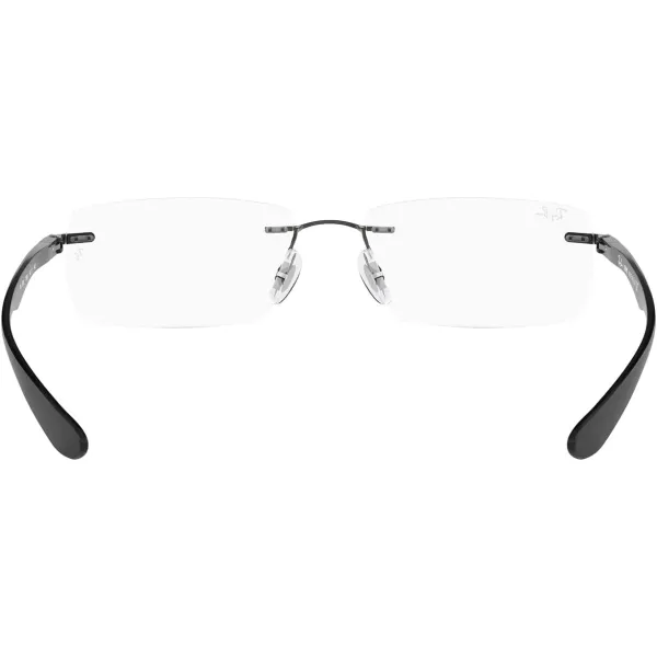 RayBan Rx8724 Titanium Rectangular Prescription Eyeglass FramesDark GunmetalDemo Lens