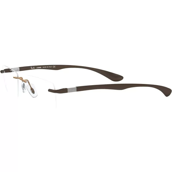 RayBan Rx8724 Titanium Rectangular Prescription Eyeglass FramesLight BrownDemo Lens