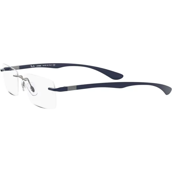 RayBan Rx8724 Titanium Rectangular Prescription Eyeglass FramesMatte GunmetalDemo Lens