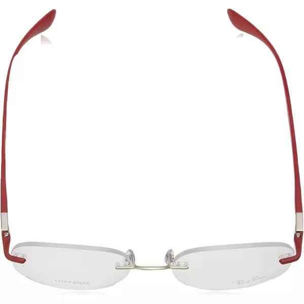 RayBan Rx8766 Rectangular Prescription Eyeglass FramesSilverRedDemo Lens