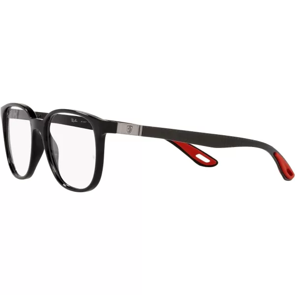 RayBan Rx8907m Scuderia Ferrari Collection Square Prescription Eyeglass FramesBlackDemo Lens