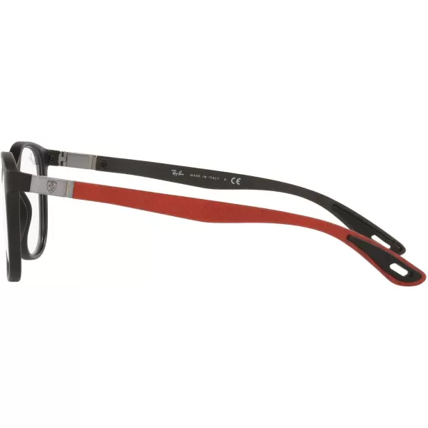 RayBan Rx8907m Scuderia Ferrari Collection Square Prescription Eyeglass FramesMatte BlackDemo Lens