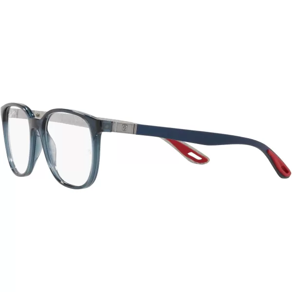 RayBan Rx8907m Scuderia Ferrari Collection Square Prescription Eyeglass FramesTransparent BlueDemo Lens